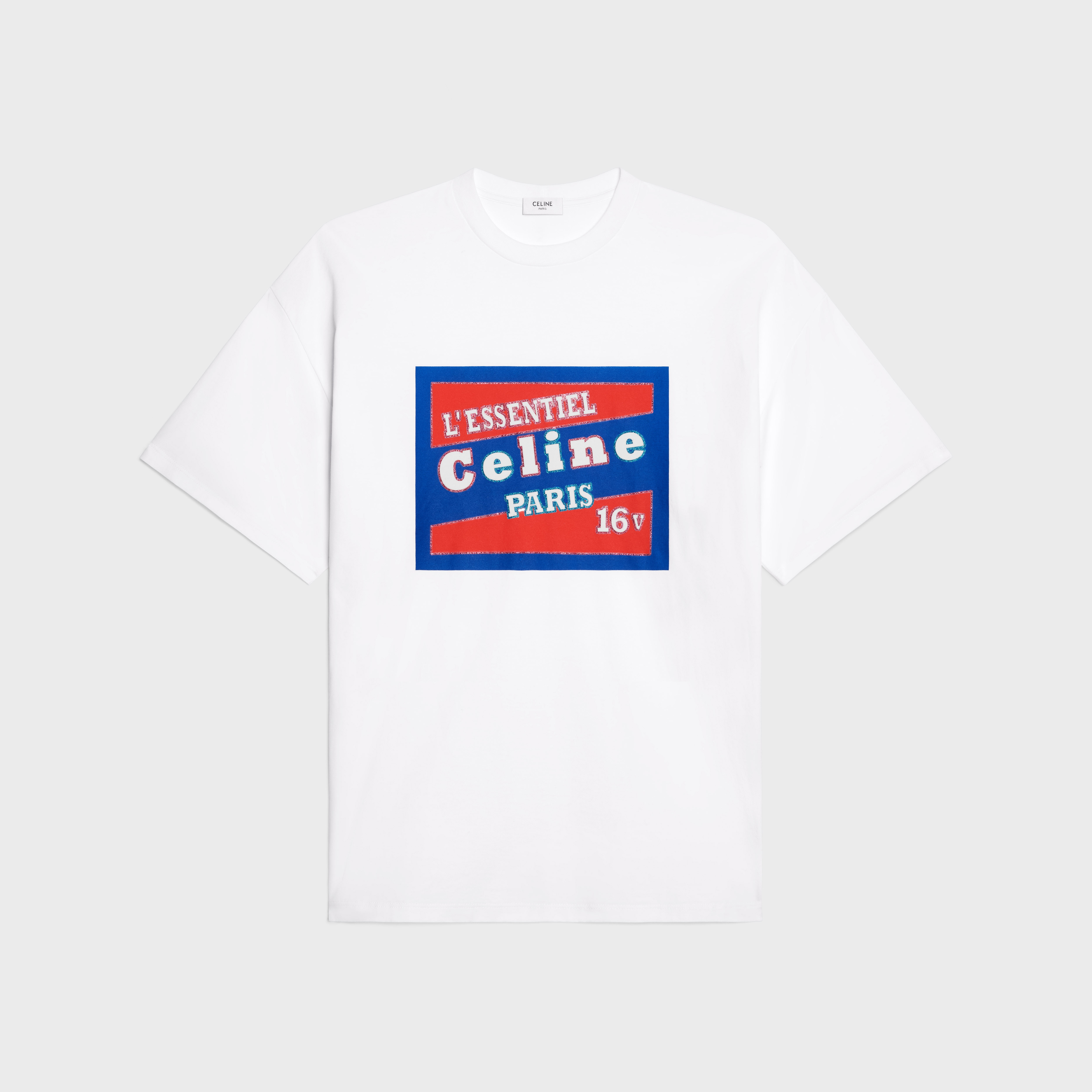 t-shirt IN cotton jersey - OPTIC WHITE / BLUE /RED | CELINE